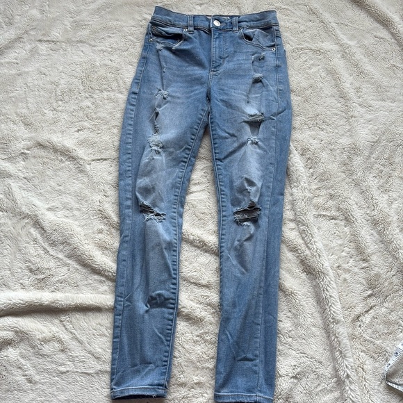 Garage Light Blue High Waisted Skinny Jeans 03 - Picture 1 of 10
